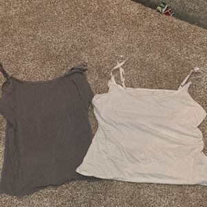 Nursing/maternity Women's Gray and White Camisole Tops